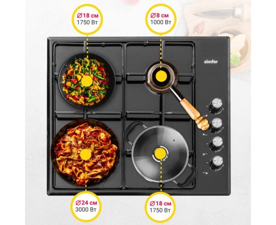 Газовая варочная панель SImfer Comfort H60Q40B400 – изображение 4