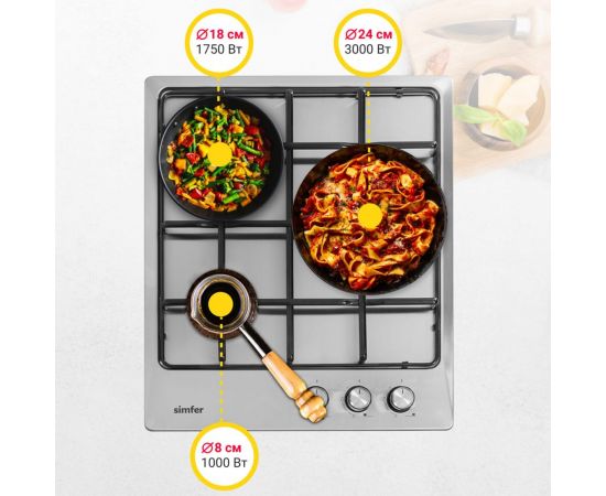 Газовая варочная панель с автоподжигом SImfer H45V30M420 – изображение 5