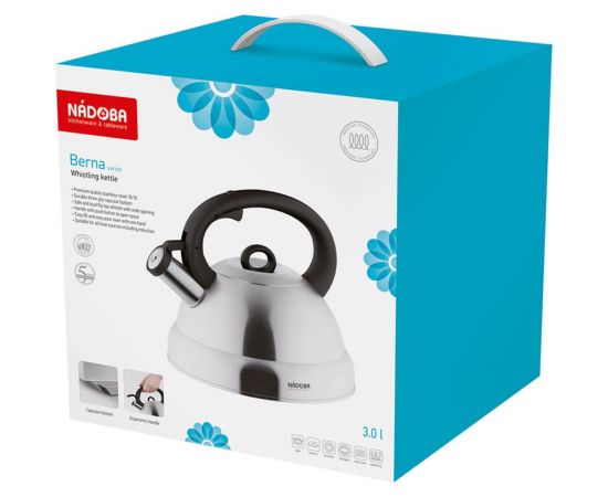 Чайник для всех плит NADOBA BERNA со свистком, 3 л 731102 – изображение 8