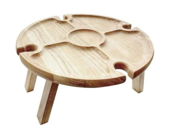 Винный поднос ZDK на ножках, круглый wood5 