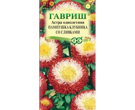 Семена ГАВРИШ Астра Пампушка клубника со сливками, однолетняя помпонная 0.3 г 10006546 