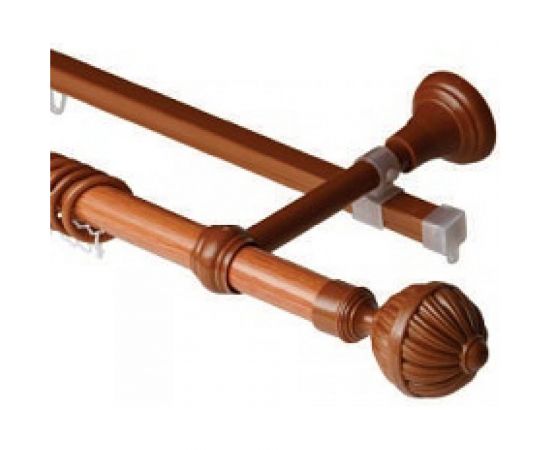 Двухрядный круглый карниз Волшебная палочка Византия металл, диаметр 20 мм, 2.4 м черешня УТ000071428 