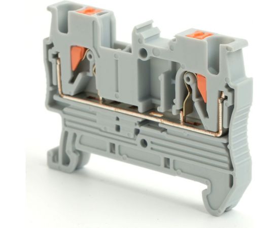 2-проводной проходной пружинный зажим STEKKER зни - 2,5 ,jxb pt 2,5, серый ld572-1-25, 100шт в упаковке 49241 