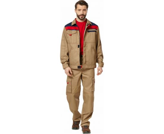 Куртка Эксперт Спецодежда Рольф 1 бежевый/темно-синий/красный, р. 56-58, рост 182-188 6446000047999 