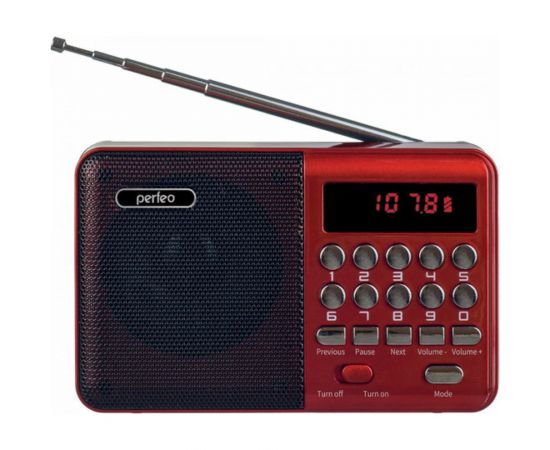 Радиоприемник цифровой Perfeo PALM красный 30012773 