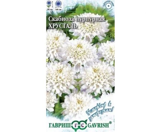 Семена ГАВРИШ Скабиоза пурпурная Хрусталь, махровая, 0,2 г, серия Устойчив к заморозкам 1026995018 