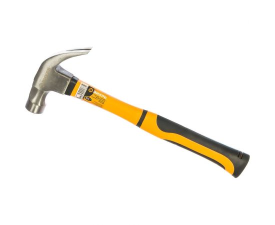 Молоток - гвоздодёр, 450 г, фибергласовая двухкомпонентная ручка, с магнитом Вихрь 73/6/8/8 
