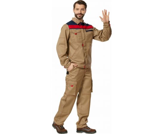 Куртка Эксперт Спецодежда Рольф 1 бежевый/темно-синий/красный, р. 56-58, рост 182-188 6446000047999 – изображение 2