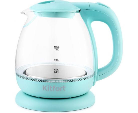 Чайник KITFORT мощность 900-1100 Вт емкость 1 л голубой КТ-653-1 – изображение 2