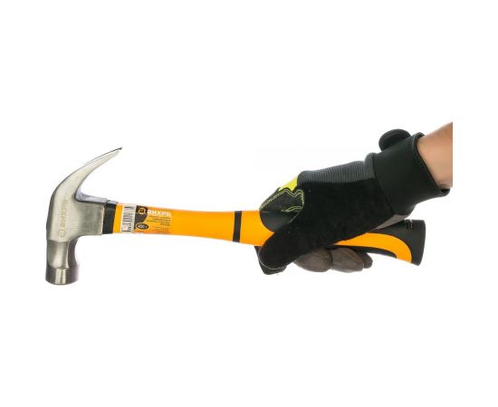 Молоток - гвоздодёр, 450 г, фибергласовая двухкомпонентная ручка, с магнитом Вихрь 73/6/8/8 – изображение 3
