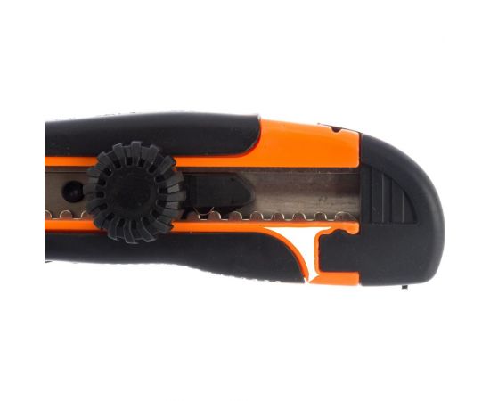 Нож с выдвижным лезвием Вихрь 18 мм, двухкомпонентный корпус, винтовой фиксатор, 73/10/10/3 – изображение 3