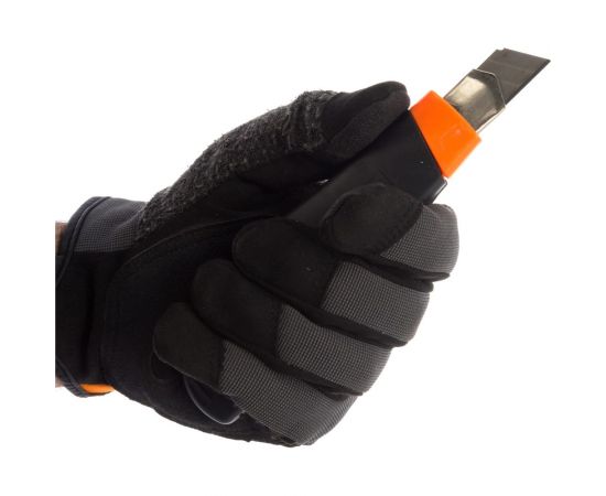 Нож с выдвижным лезвием Вихрь 18 мм, двухкомпонентный корпус, винтовой фиксатор, 73/10/10/3 – изображение 4