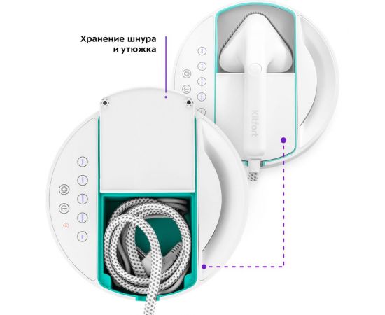 Отпариватель KITFORT бело-бирюзовый КТ-9110-3 – изображение 7