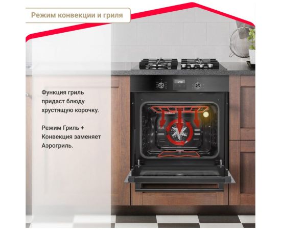Электрический духовой шкаф SImfer 7 режимов работы, гриль B6EB56070 – изображение 9