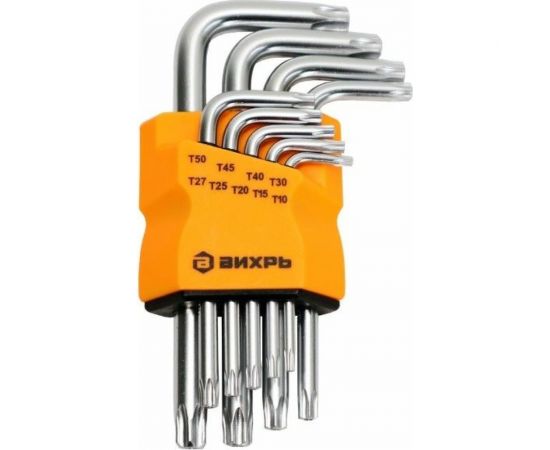 Набор имбусовых ключей Вихрь Torx T10-T50 9 шт. 73/6/5/12 