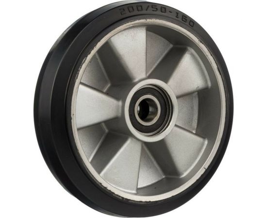 Колесо под гидроузел (200 мм; 280 кг; резина/алюминий; под ось 20 мм) Стелла-Техник 200R 