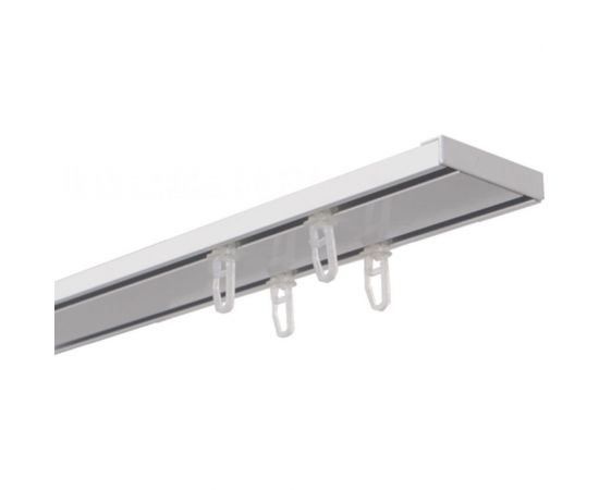 Алюминиевый двухрядный потолочный карниз Арт-Декор белый 280 см ATLANT A 4620748742442 