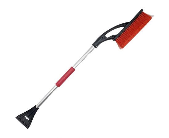 Щетка TopAuto автомобильная для снега со скребком и мягкой ручкой металл, 93 см, TA-CZМ93_красный 