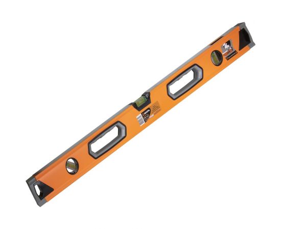 Алюминиевый усиленный уровень Вихрь 800 мм, 3 глазка 1 зеркальный, двухкомпонентные рукоятки 73/11/4/11 