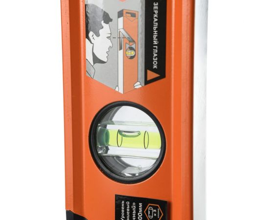 Алюминиевый уровень Вихрь Усиленный 400 мм, 3 глазка / 1 зеркальный, 2 компонентные рукоятки 73/11/4/9 – изображение 11