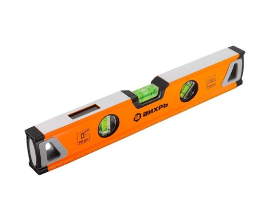 Алюминиевый уровень Вихрь Усиленный 400 мм, 3 глазка / 1 зеркальный, 2 компонентные рукоятки 73/11/4/9 – изображение 12