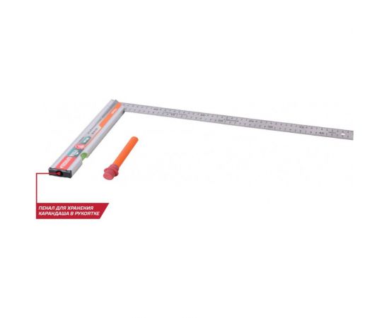 Угольник с уровнем и карандашом Sturm КУЛИБИН 500 мм 2020-06-500 – изображение 3