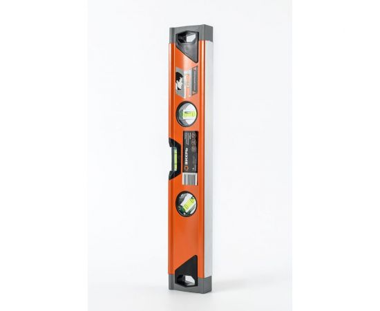 Алюминиевый уровень Вихрь Усиленный 400 мм, 3 глазка / 1 зеркальный, 2 компонентные рукоятки 73/11/4/9 – изображение 4