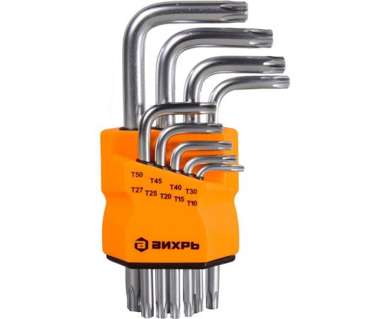 Набор имбусовых ключей Вихрь Torx T10-T50 9 шт. 73/6/5/12 – изображение 4