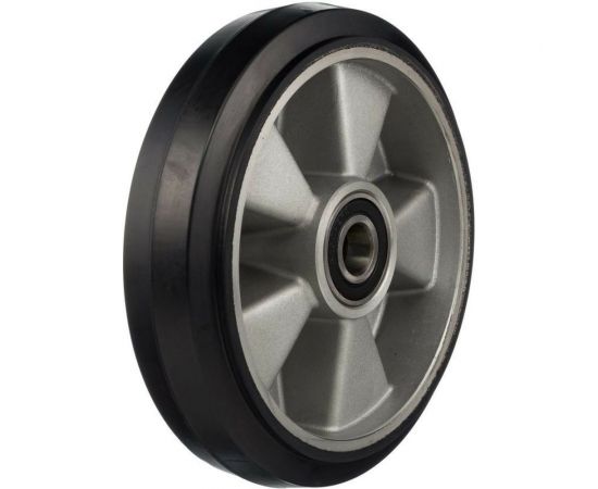 Колесо под гидроузел (200 мм; 280 кг; резина/алюминий; под ось 20 мм) Стелла-Техник 200R – изображение 5