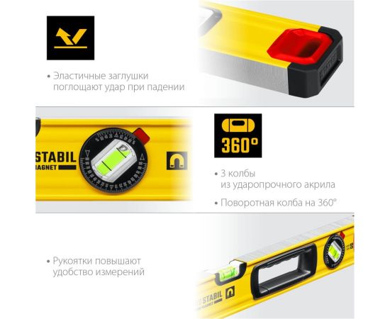 Уровень STAYER Professional магнитный с двумя фрезерованными поверхностями 1500 мм 3480-150 – изображение 5