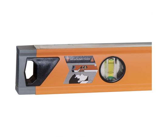 Алюминиевый усиленный уровень Вихрь 1000 мм, 3 глазка 1 зеркальный, двухкомпонентные рукоятки 73/11/4/12 – изображение 6