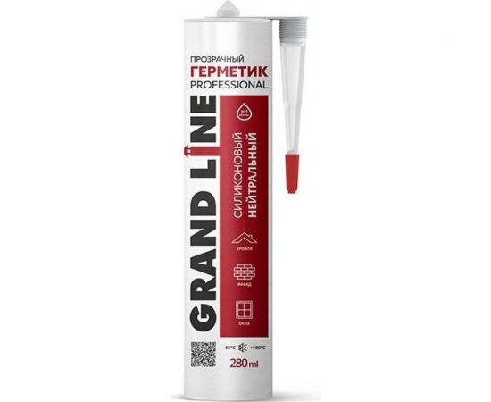 Герметик Grand Line professional силиконовый, нейтральный, прозрачный, 280 мл 447272 