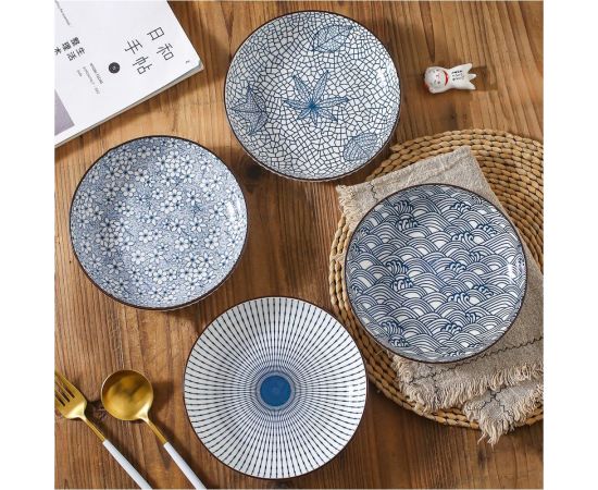Набор тарелок ZDK Kitchen, Japanese Collection, 4 шт, цвет голубой, 17,5 см 371594 