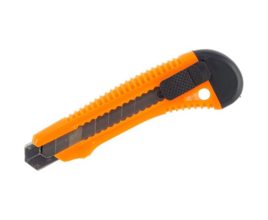 Нож с выдвижным лезвием Вихрь 18 мм, пластиковый корпус, металлическая направляющая, 73/10/10/2 – изображение 2