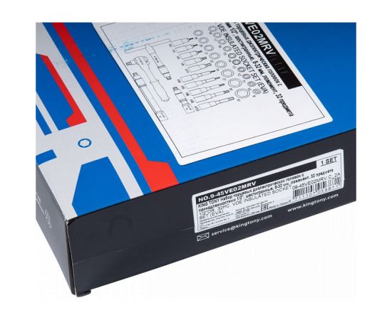 Набор торцевых диэлектрических головок с принадлежностями KING TONY 1/2"", шестигранные, 8-32 мм, ложемент, 32 предмета 9-45VE02MRV – изображение 2