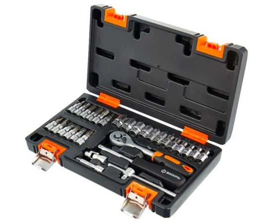 Набор инструментов 1/4 дюйма, CrV, пластиковый кейс 29 предмета Вихрь 73/6/7/1 – изображение 2