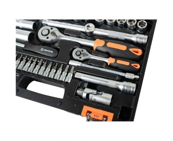 Набор инструментов Вихрь АВТО, 1/2 , 1/4 , CrV, в кейсе 82 предмета 73/6/7/6 – изображение 2