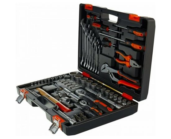 Набор инструментов 1/2, 1/4 дюйма CrV, пластиковый кейс 76 предметов Вихрь 73/6/7/4 – изображение 2