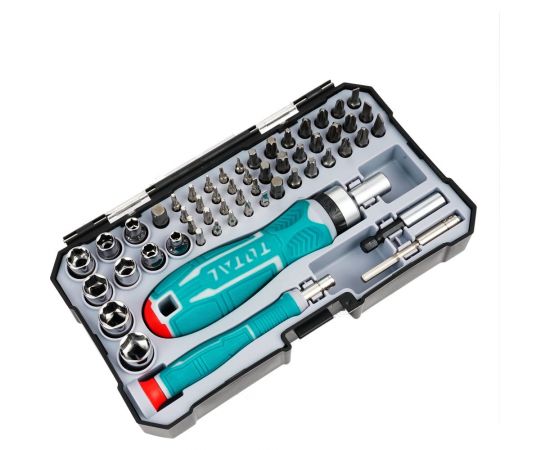 Набор бит с трещоточной отверткой TOTAL 55шт TACSD30556 – изображение 3