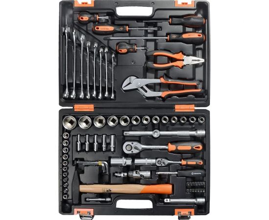 Набор инструментов 1/2, 1/4 дюйма CrV, пластиковый кейс 76 предметов Вихрь 73/6/7/4 – изображение 3