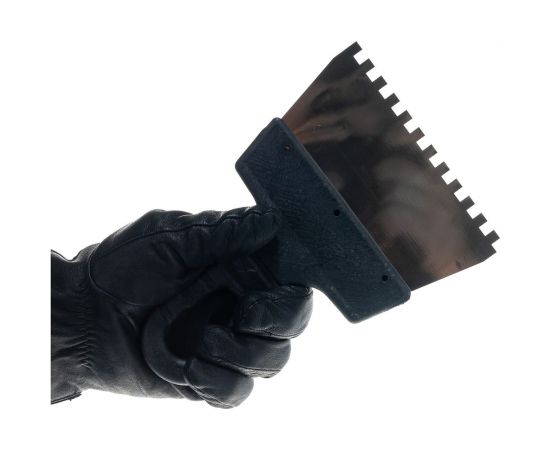 Зубчатый шпатель нержавеющая cталь, пластиковая рукоятка 6х6 мм, 150мм Вихрь 73/3/2/25 – изображение 3