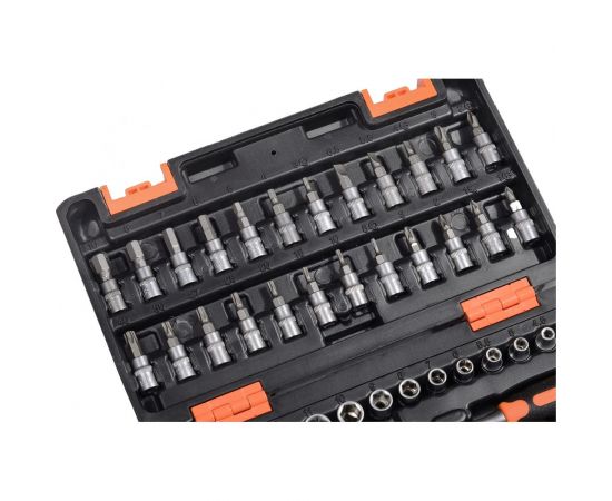 Набор инструментов 1/4 дюйма, CrV, пластиковый кейс 57 предмета Вихрь 73/6/7/2 – изображение 4