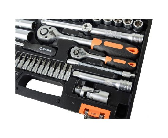 Набор инструментов 1/2, 1/4 дюйма, CrV, пластиковый кейс 82 предмета Вихрь 73/6/7/3 – изображение 4