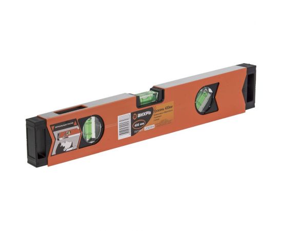 Алюминиевый магнитный уровень Вихрь 400 мм, фрезерованный, 3 глазка 1 зеркальный 73/11/4/17 – изображение 5