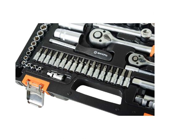 Набор инструментов Вихрь АВТО, 1/2 , 1/4 , CrV, в кейсе 82 предмета 73/6/7/6 – изображение 5