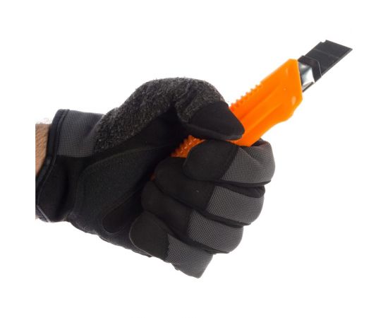 Нож с выдвижным лезвием Вихрь 18 мм, пластиковый корпус, металлическая направляющая, 73/10/10/2 – изображение 5