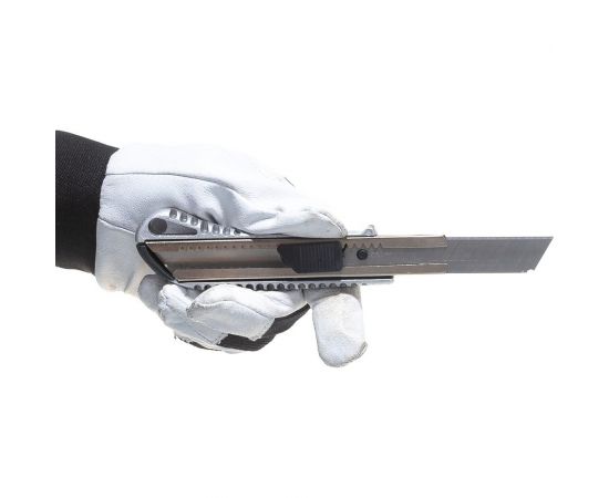 Нож с выдвижным лезвием Вихрь 18 мм, металллический корпус, автоматический фиксатор, 73/10/10/1 – изображение 6