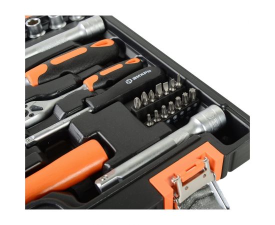 Набор инструментов 1/2, 1/4 дюйма CrV, пластиковый кейс 76 предметов Вихрь 73/6/7/4 – изображение 8