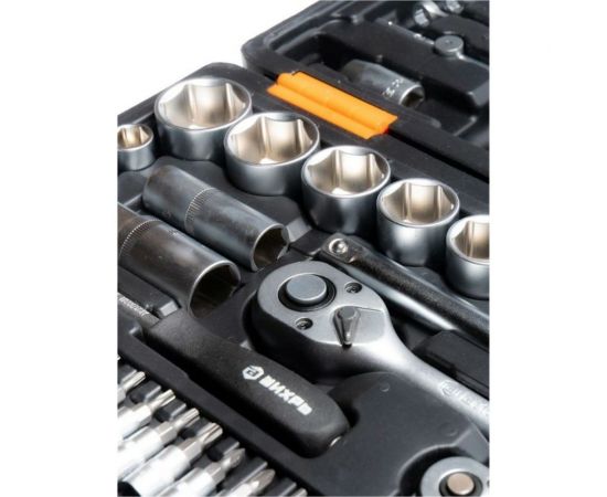 Набор инструментов 1/2, 1/4 дюйма, CrV, пластиковый кейс 82 предмета Вихрь 73/6/7/3 – изображение 9