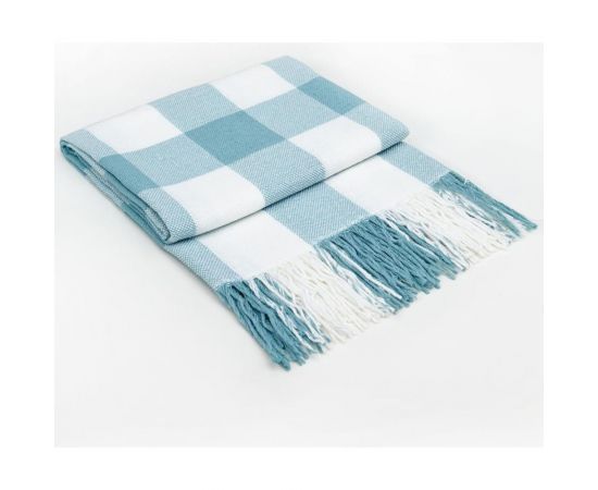 Плед WENGE Optima Eva 140x200, с бахромой, белый/мятный 971118 